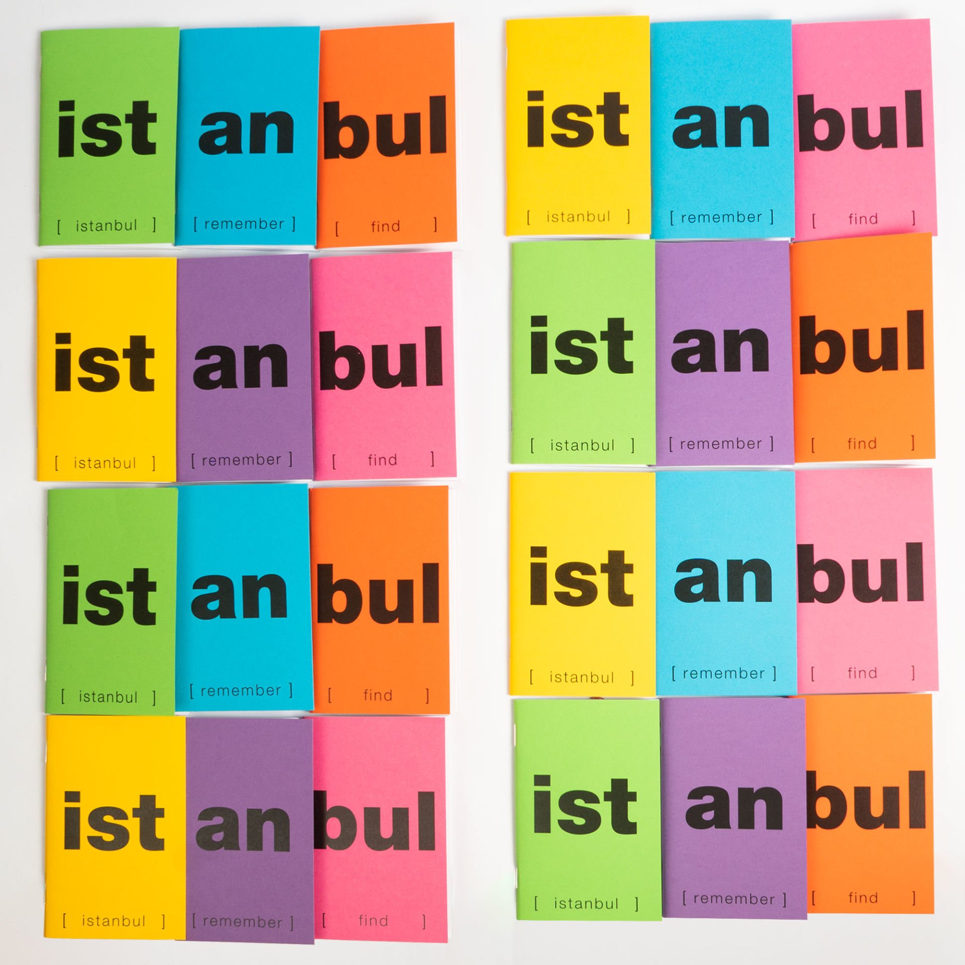 İst-an-bul 3'lü Mini Defter Seti Yeşil - Mor - Turuncu
