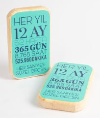 Her Saniyesi Güzel Geçsin Ahşap Pano Turkuaz